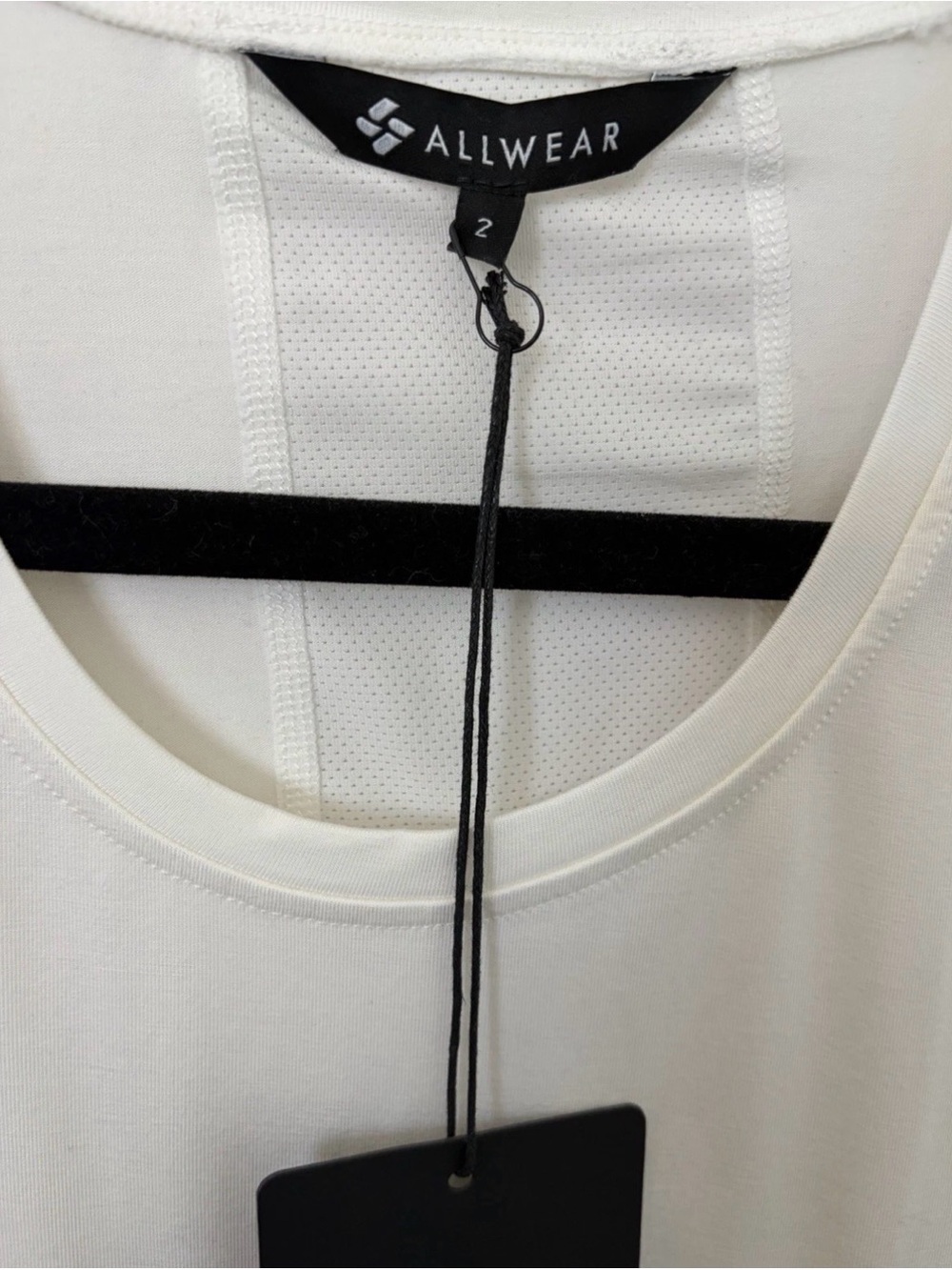 Allwear Modal Long Sleeve Scoop Neck Tee in White - Picture 2 of 5